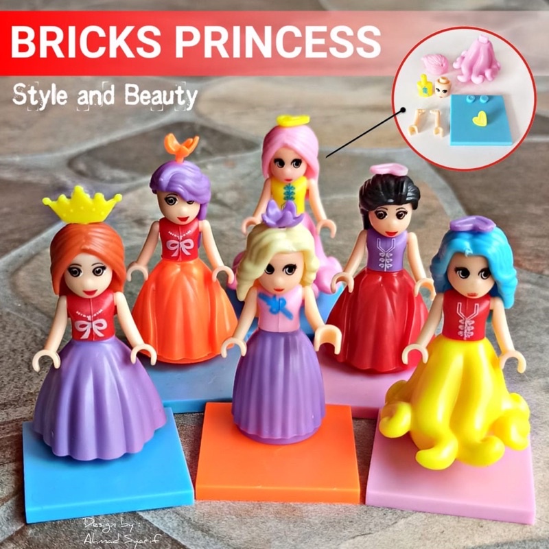mainan anak bricks figure princes satuan / mini figure /  mainan anak murah /