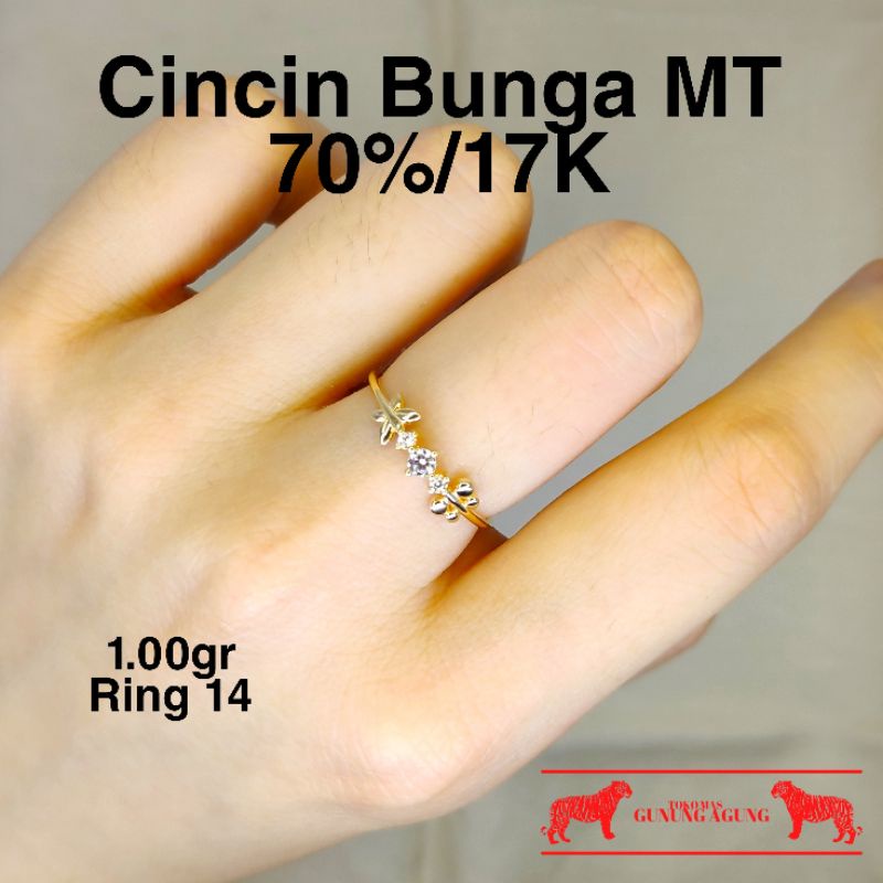 New Collection Cincin Fashion Wanita Model Bunga Segram Emas Asli Kadar 700/16K Toko Mas Bekasi Term