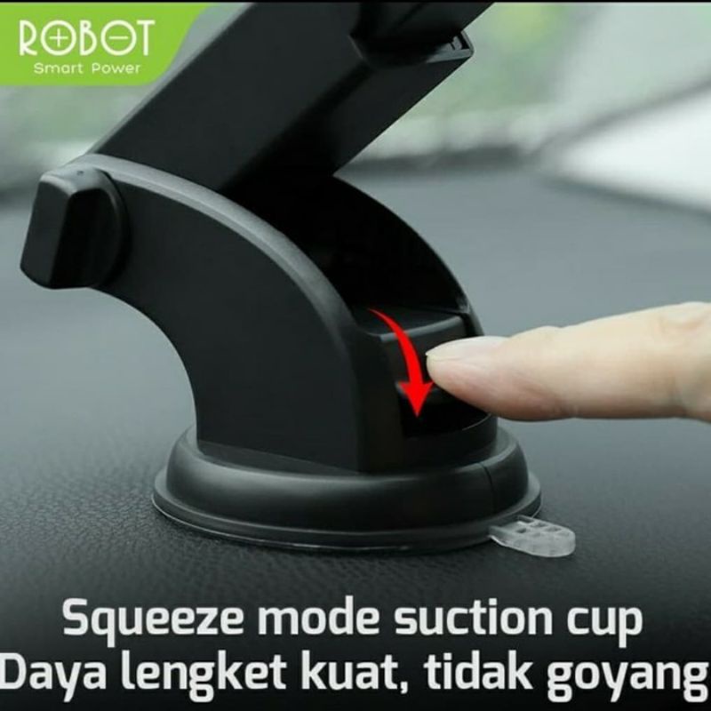 HOLDER MOBIL ROBOT ORIGINAL (RT-CH11S) DENGAN ROTASI 360° SUPER ADSORPTION PREMIUM QUALITY