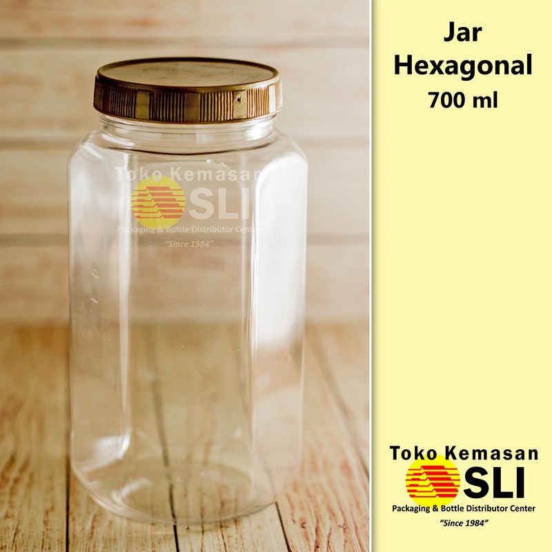 Toples Selai Plastik 700 ml Hexagonal | Kemasan Package Botol toples bumbu makanan selai