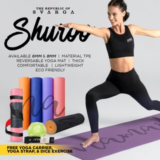 The Republic of Svarga Yoga Mat / Matras Yoga Svarga NAMASTE Shuroo NAVY 6mm & 8mm