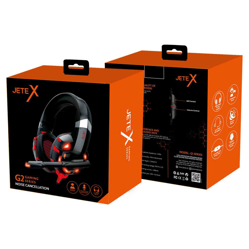 Headset Gaming Headphone Gaming  Noise Cancelling JETEX G2 - Garansi 2 Tahun