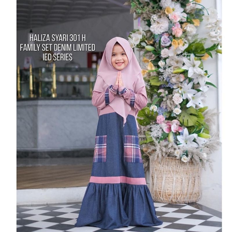Haliza 301H Dress Anak Set Khimar