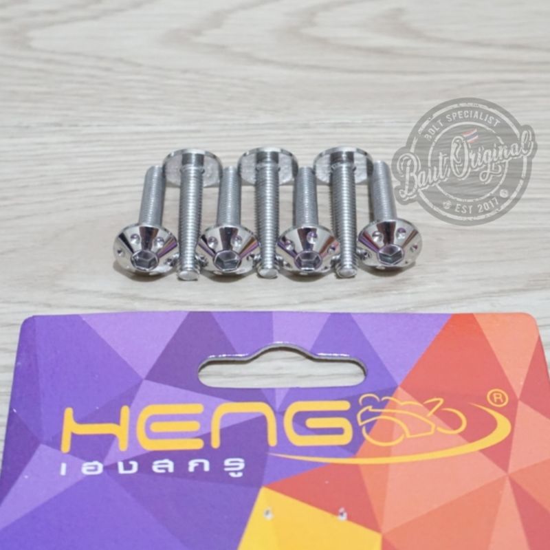 baut probolt payung silver stainless flower bintik 5x25 drat 8 panjang 2.5cm heng thailand