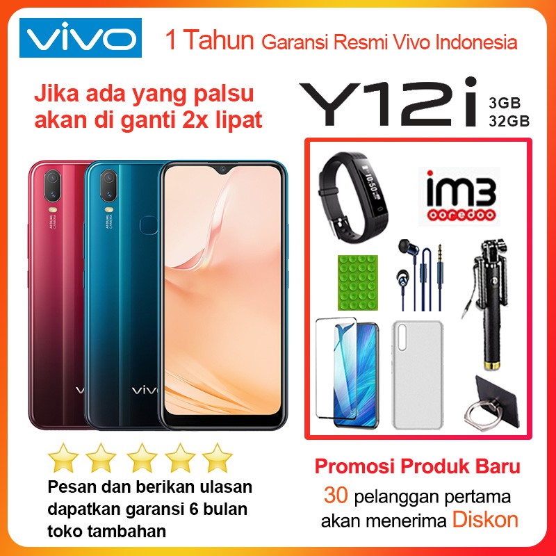 Vivo Y12i 3/32 RAM 3GB ROM 32GB Garansi resmi 1 Tahun BNIB