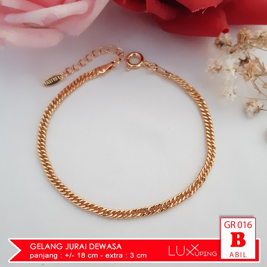 GR 016 Gelang Tangan Rantai Dewasa Model Itali  Perhiasan Lapis Emas Xuping Medan Sisik Naga Luxx Xuping