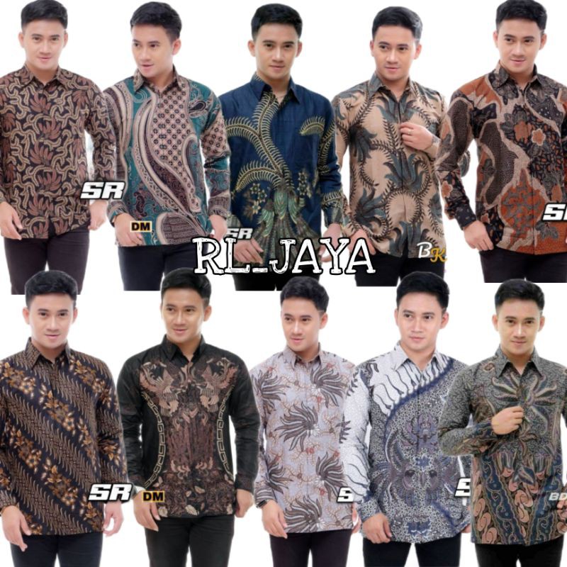 KEMEJA BATIK PRIA MODERN BATIK PRIA LENGAN PANJANG BAJU TRADISIONAL ARTIS ORI RL JAYA BATIK PEKALONGAN