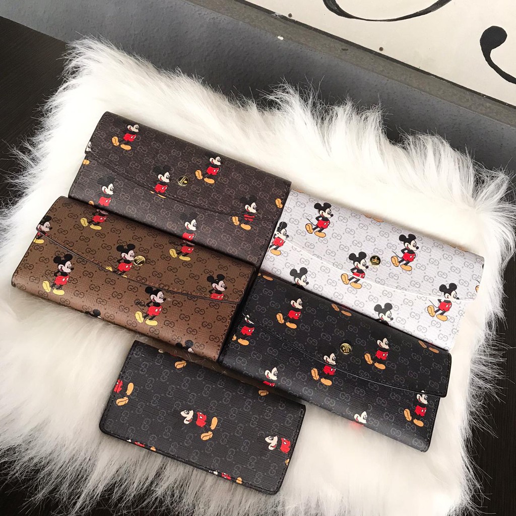 HOT SALE DOMPET GUCCI MICKEY OVAL LONG SET DOMPET KARTU  FREE BOX GC