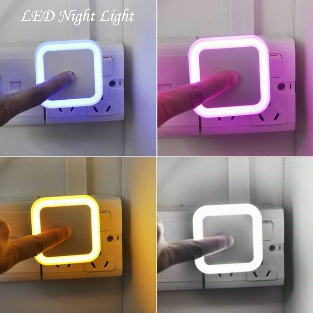 Beauty Jaya - Lampu tidur Night LED Kontrol Sensor Pintar Cahaya Kamar Gelap Hemat Energi Kotak - WARNA RANDOM