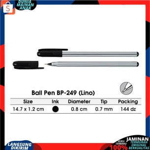 Pen Ballpoint Lino JOYKO BP-249 Pulpen Lino / Pena 0,7 Hitam / Biru 1pcs  Best Seller