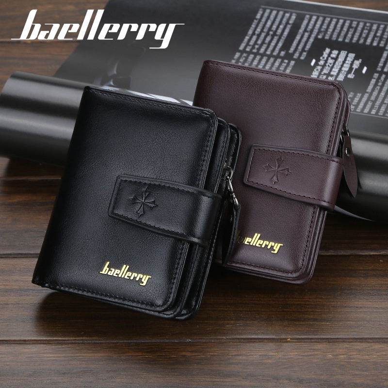 ORIGINAL BAELLERRY D9155 DOMPET LIPAT DENGAN SLETING BAHAN KULIT PU HIGH GRADE