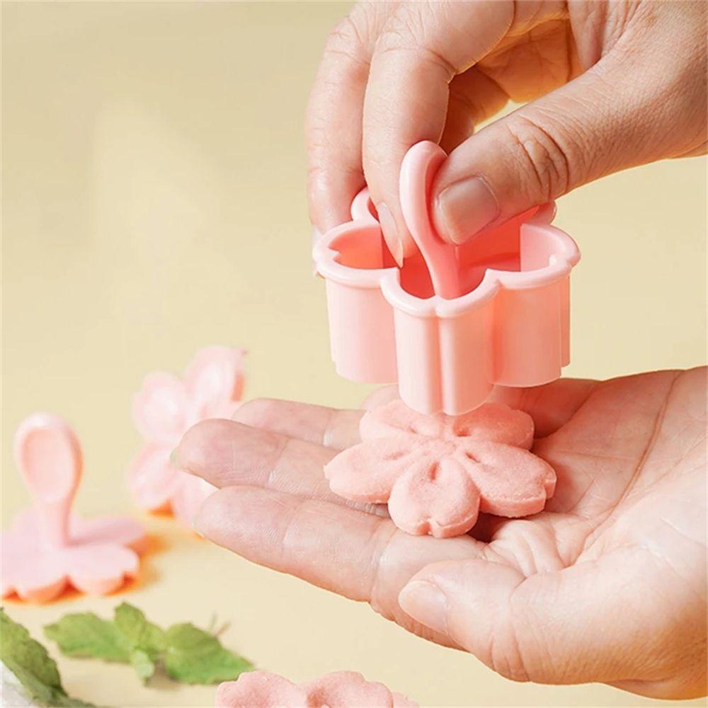 Top 5pcs/set Cetakan Kue Kering Cherry Blossom Alat Kue Baking Cookie Cutter DIY Floral Mold Plunger 3D Cookie Baking Molds