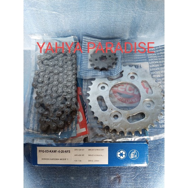 GEAR SET RANTAI KIT ASTRA FSCM HONDA KARISMA SUPRA125 BLADE REVO ABSOLUTE BLADE 125