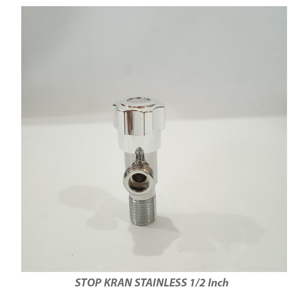 Stop kran Wc Toilet Kamar Mandi Stop kran 1/2 Inc Stainless Chrome