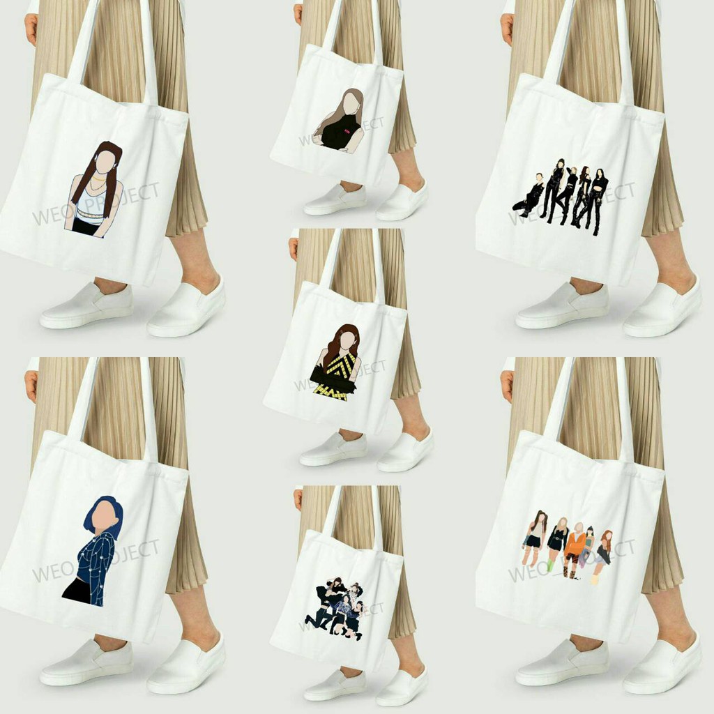 TOTE BAG KANVAS MURAH / TOTE BAG WANITA / TOTE BAG MOTIF ITZY