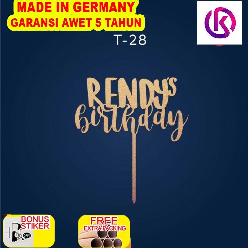 

Murah T 28 / custom cake topper / hiasan kue / cake topper / bunting flag - 10cm