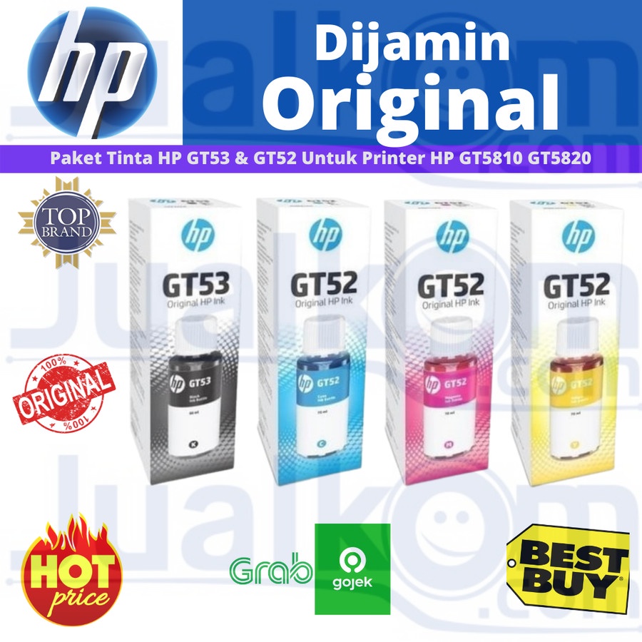 Paket Tinta HP GT53 &amp; GT52 untuk Printer HP GT5810 GT5820