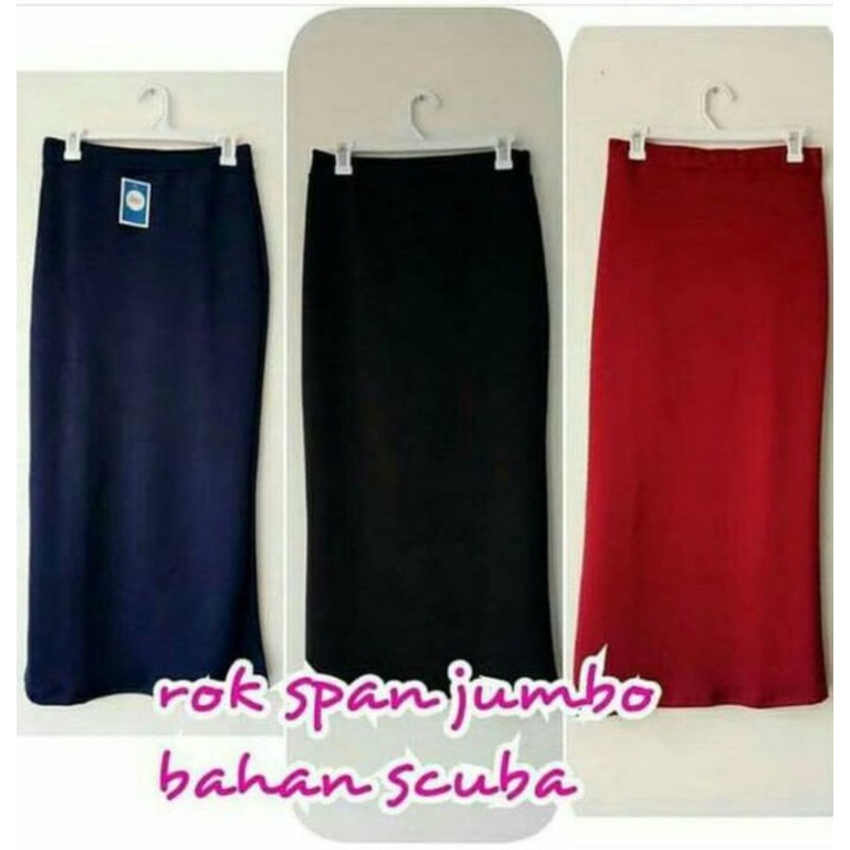 𝔂𝓾𝓶𝓪 ROK SPAN SCUBA JUMBO PANJANG BIG SIZE//ROK KERJA WANITA UKURAN BESAR