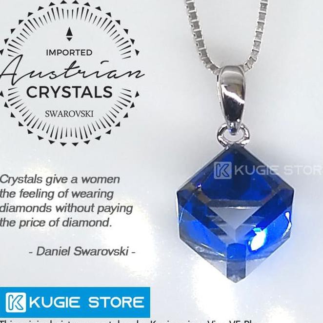 91Hm Kalung Perak Silver 925 Crystals From Swarovski |Lapis Emas Putih Ks23 U22Z