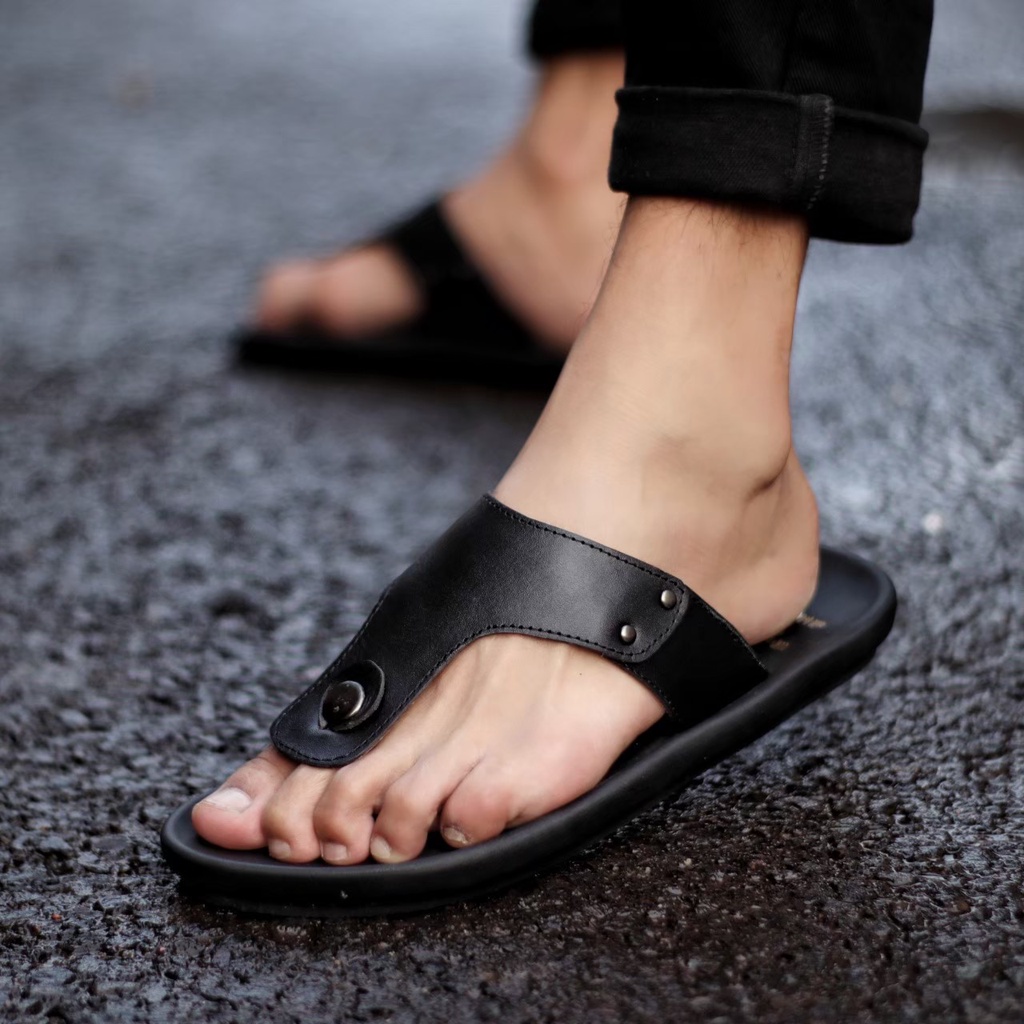SANDAL PREMIUM CEVANY CLOVER KULIT PRIA ASLI || SANDAL JEPIT PRIA CASUAL SANTAI BRAND ORIGINAL TERBARU || SANDAL JEPIT INDIAN KULIT PRIA