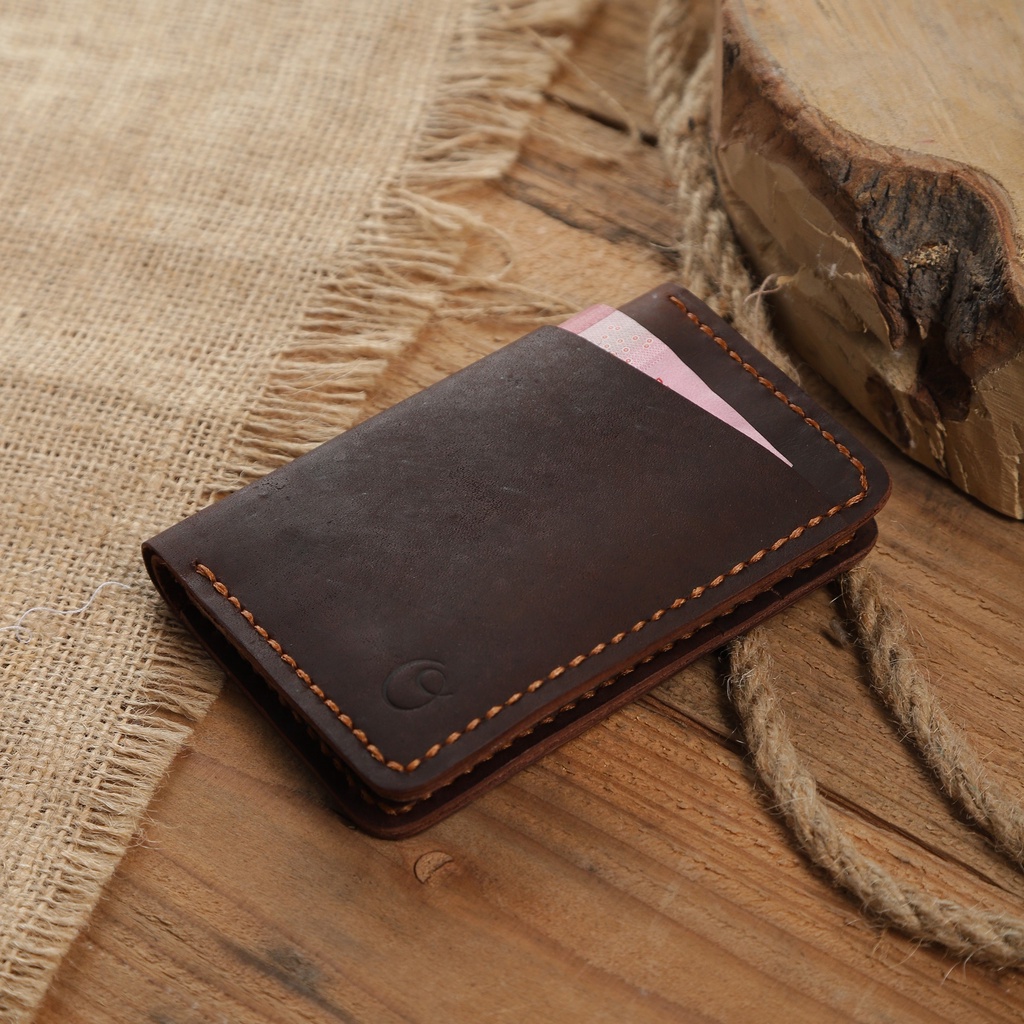 Dompet Pria Kulit Asli Original - Tombstone Vertical Wallet Dark Brown Version