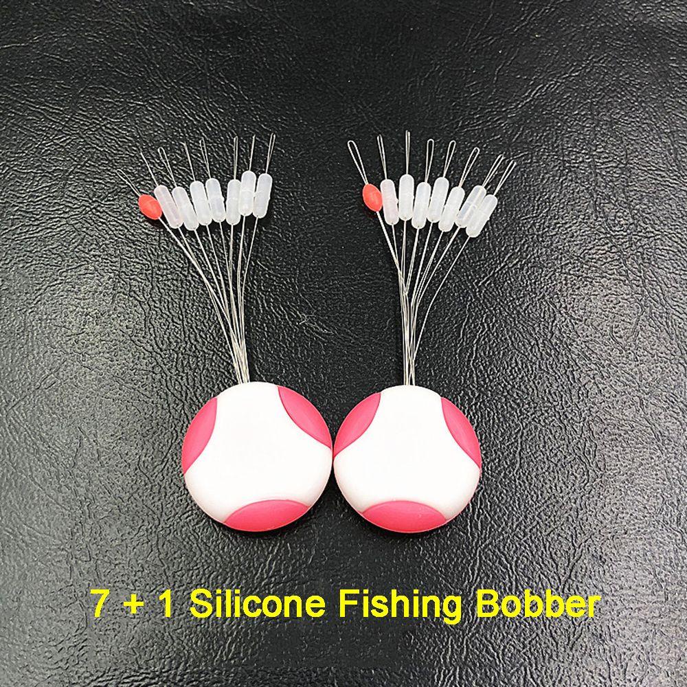 TOP 6+1/7+1pcs Bobber Pancing Fish Line Resistance Anti Helai Karet Space Beans