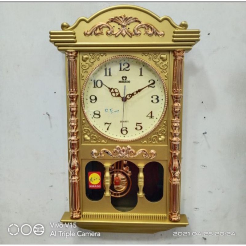 JAM DINDING MIRADO 936 BANDUL MELODY BUNYI TIAP JAM