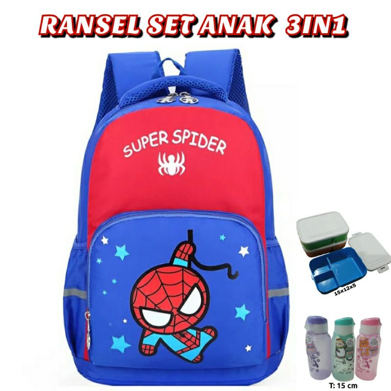 dem_sare / DS.1142 SUPERSPIDER Tas Ransel Anak Sekolah Laki - Laki TK SD Paud Karakter Cartoon Tas Anak Sekolah Motif Kartun Kekinian Tas Ransel Anak Sekolah Karakter