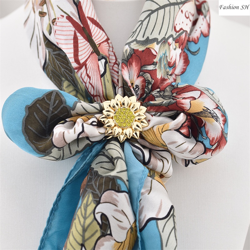 Bros Peniti Desain Bunga Matahari Hias Berlian Imitasi Untuk Wanita M40292