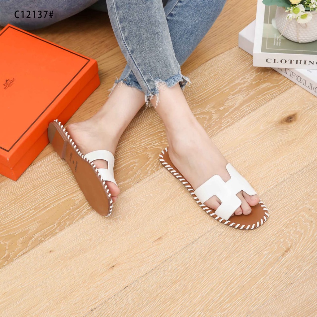 HO Tresse With Leather Flat Sandals C12137