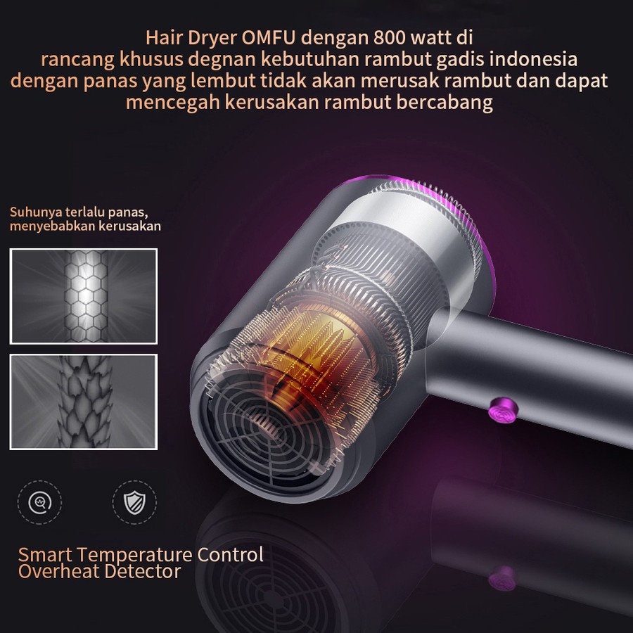 OMFU 01 Pengering rambut Multi-level yang dapat disesuaikan Hair dryer