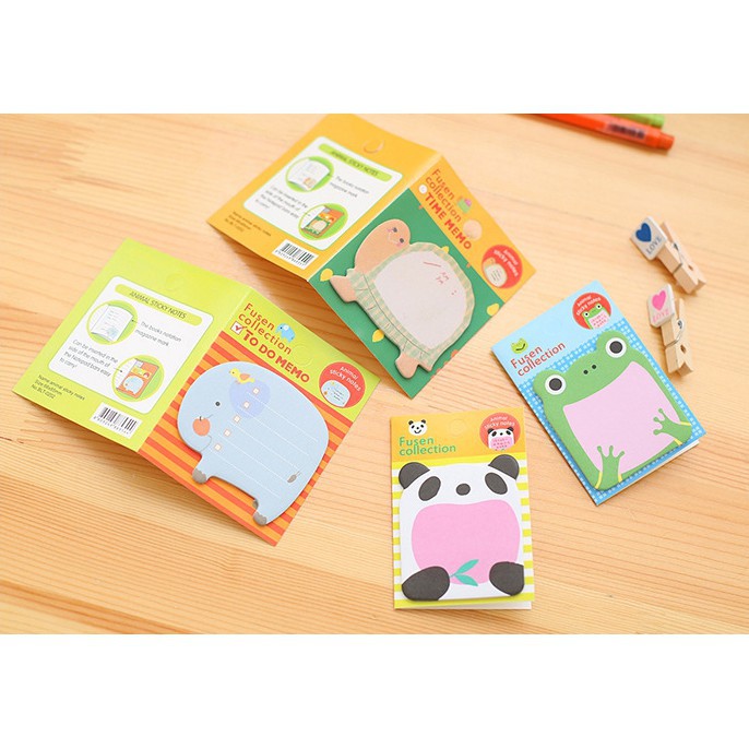 Topprice Memo Motif Binatang Sticky Notes Memo Karakter Animal Tempelan Kertas Catatan U60