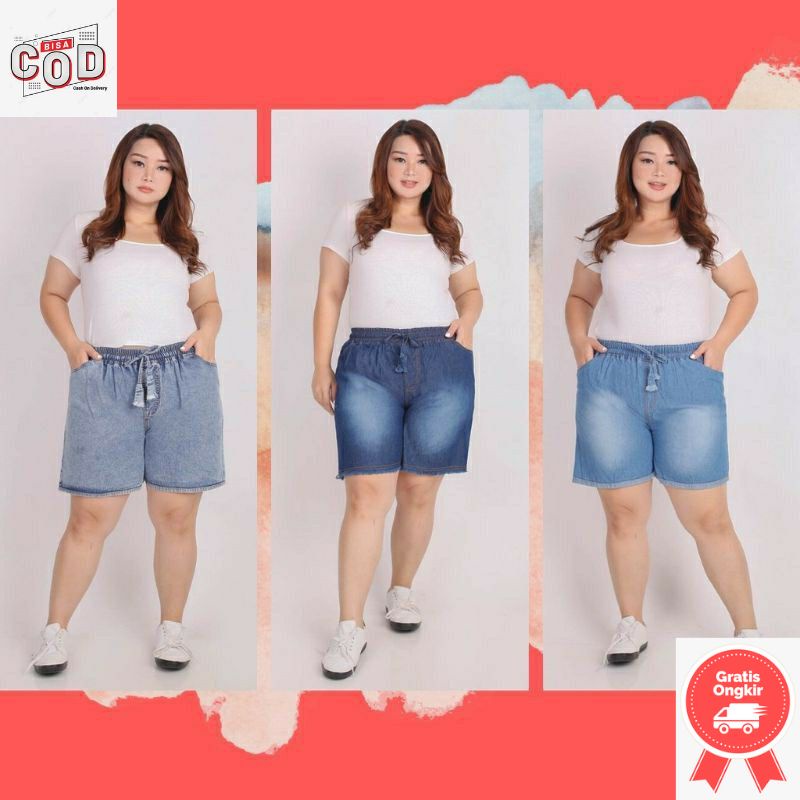 HOT PANTS JUMBO FIT XXXL CELANA PENDEK WANITA BIG SIZE