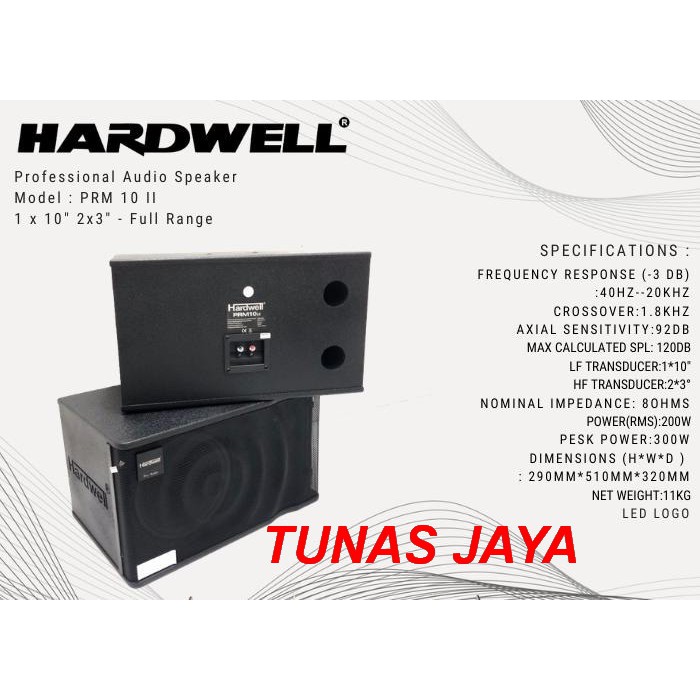 Speaker Pasif HARDWELL 10 Inc PRM 10 II Original per 2 pcs