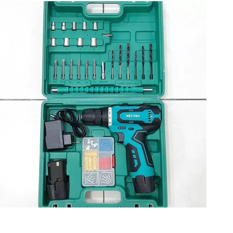 MESIN BOR CORDLESS NRT PRO 330 SET / BOR BATERAI NRT PRO DC 330 PLUS SET CORDLESS DRILL