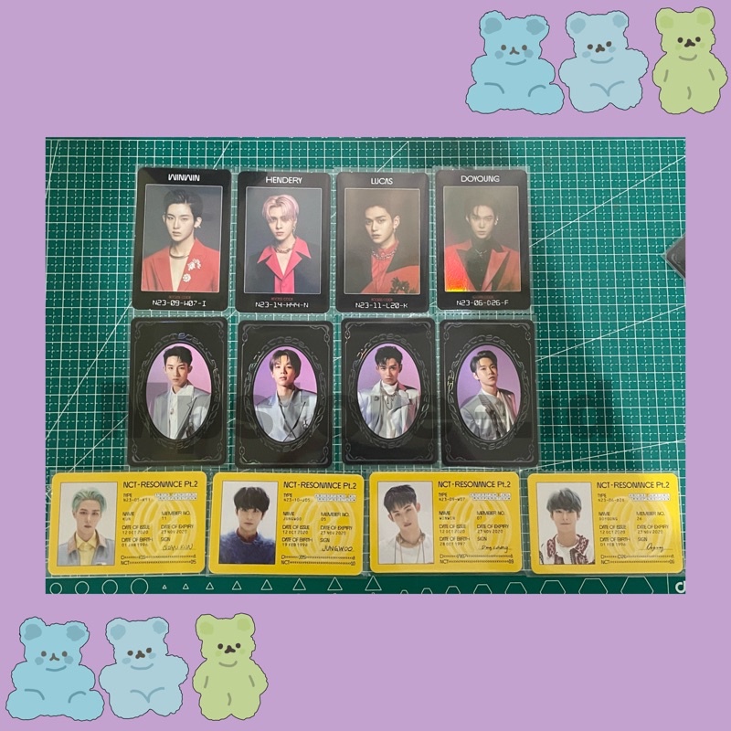 Access Card Ten, Hendery, Lucas, Yearbook Lucas, Shotaro, Id card Kun, Jungwoo