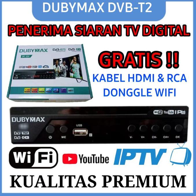 SET TOP BOX DVB-T2 EZBOX PENERIMAAN SIARAN TV DIGITAL WIFI YOUTUBE - Merk DUBYMAX, TanpaDongleWifi