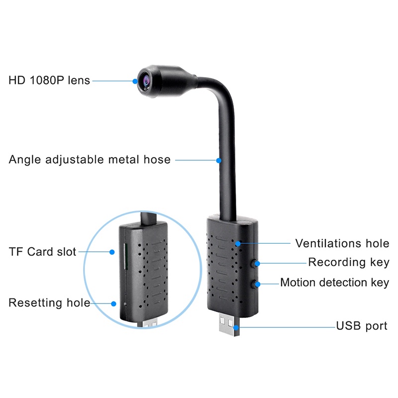 IP Camera Spy Cam CCTV Mini Wifi USB Kamera Dengan Motion Detection Kwalitas Full HD 8MP