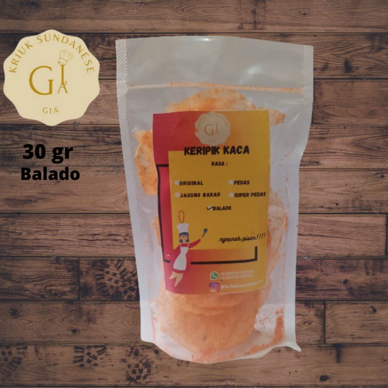 

TERMURAH Keripik kaca rasa balado/ 30 Gram