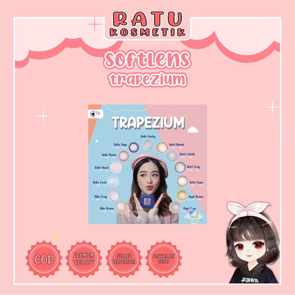 ❤ RATU ❤ Softlens Trapezium Normal | Soflen Trapesium Big Eyes By Ctk Dia 14.5mm