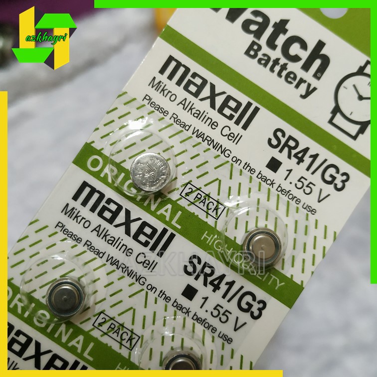 SR41 SR LR 41 AG3 Baterai Koin Kancing Alkaline 3V untuk Mainan Jam Maxell