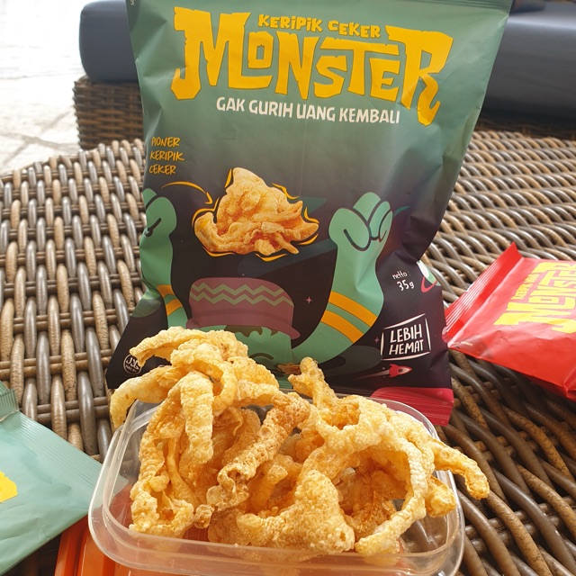 

Keripik Ceker Monster 95gr - Cemilan Gurih & Crunchy