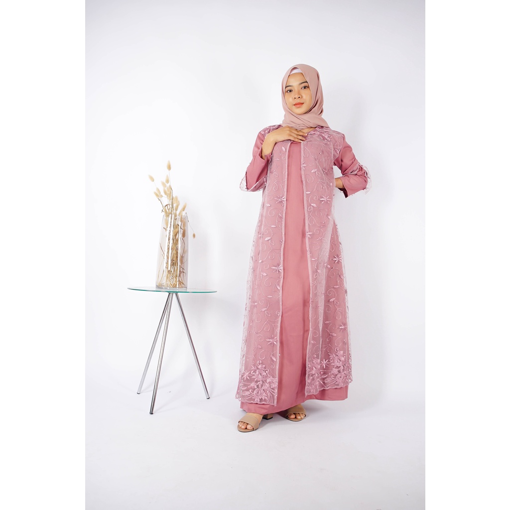 SCALA Gamis Bella Dewasa Brukat Tile 3D Mewah Ready 5 warna