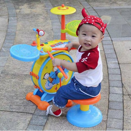 Mainan musik piano drumband large anak | drum set besar