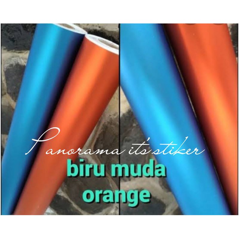 SKOTLET STICKER  MOTOR WARNA CROM ORANGE /SKOTLET MOTOR WARNA BIRU MUDA / STICKER MOTOR METALIC