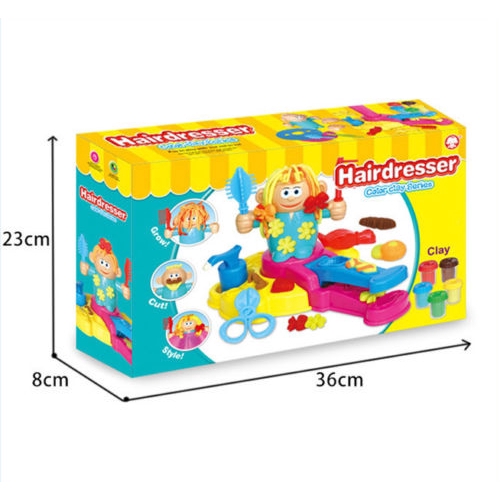 Diy Anak 3D Hairdresser Clay Set Mainan PlasticineTool Kit