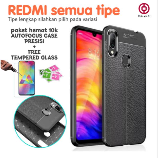 Auto Focus case REDMI 7 /7A/6/6A/6PRO/5/5PLUS/5A/5X/MIA1/MIA2/S2/M1A2LITE - silikon motif kulit ori