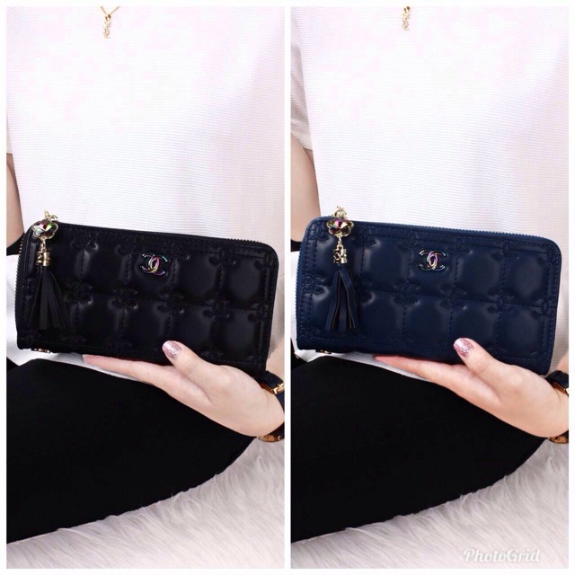 Chanel ferra embossed tassel wallet