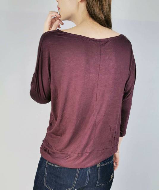 S oliver burgundy long sleeve blouse