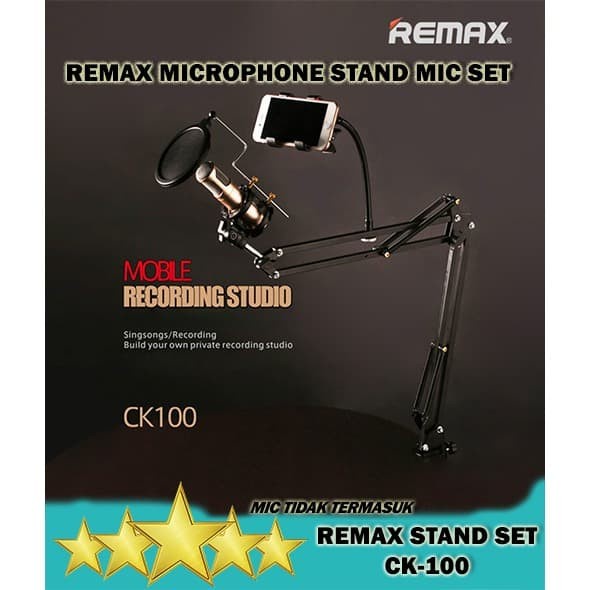Remax Ck100 Stand Mic Meja Rekaman + Stand Hp - Stand Mic Arm